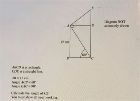 Solved D Diagram NOT Accurately Drawn 12 Cm 60 B C ABCD Is Chegg