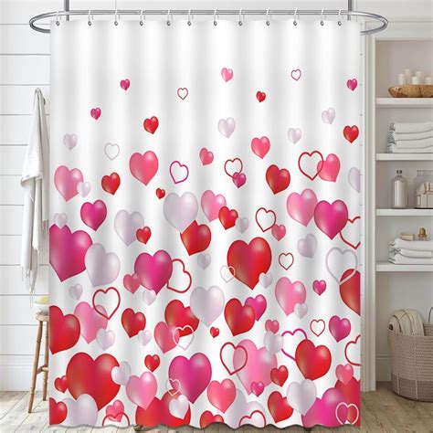 Amazon Lindameler Valentine S Day Shower Curtain Set Pink And Red