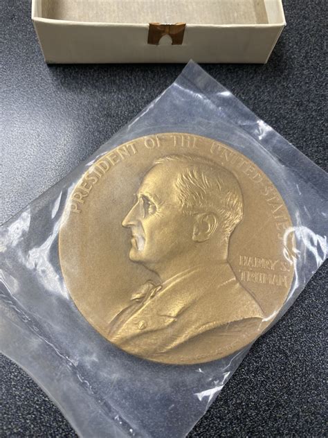 Rare Harry S Truman President Inauguration Large 3 Inch Medallion Ebay