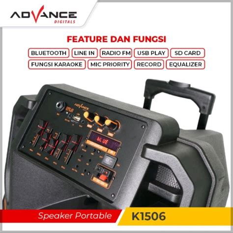 Jual Speaker Advance K1506 15 Inci Bluetooth Wireless Mic 2 Speaker