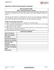 Appendix D Whs Training Register Template Docx Bsbwhs