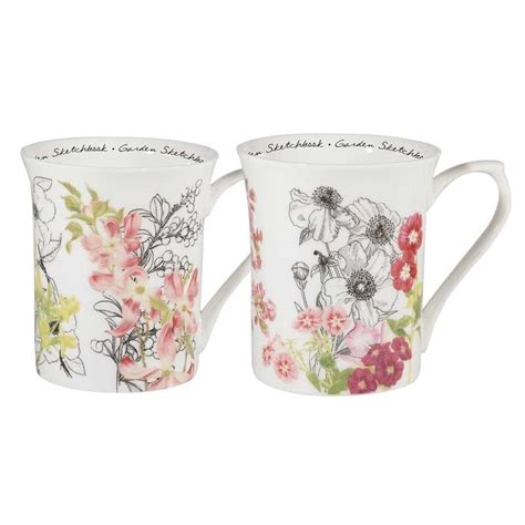 Queens Rhs Garden Fine Bone China Mugs Assortment