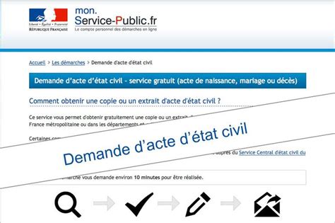 Demande d acte d état civil Vos démarches administratives Vie