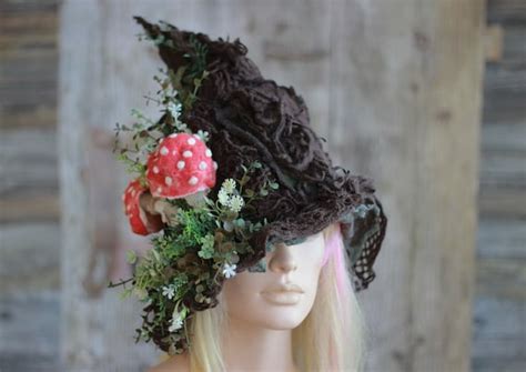 Mushroom Hat Forest Witch Hat Women Witch Costume Cosplay Etsy