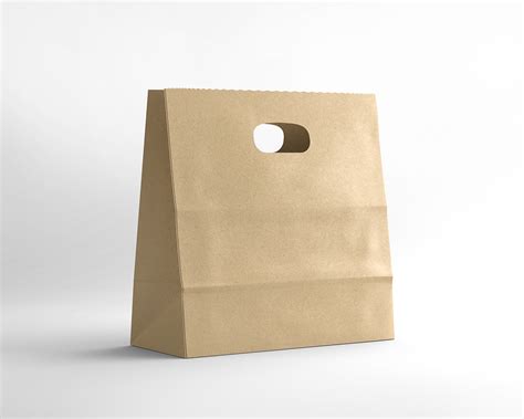 Die Cut Kraft Paper Bag Mockup Free Design Resources