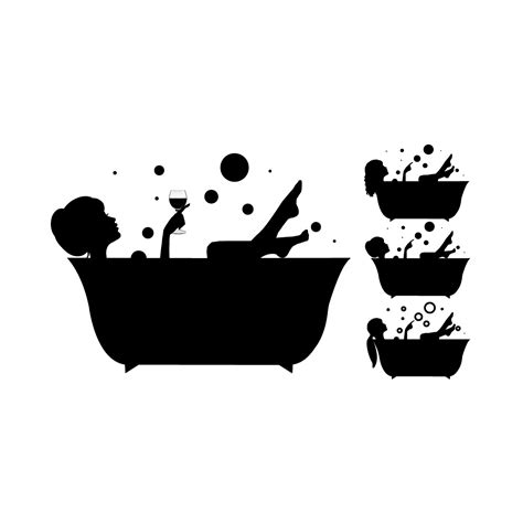 Bathtub Bathing Bathroom Vector Silhouette Bath Png Download 1181