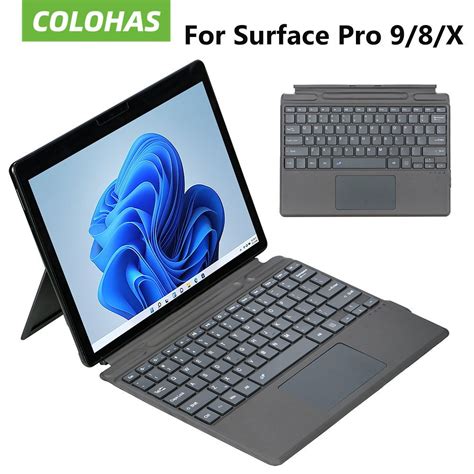 For Microsoft Surface Pro 9 Wireless Keyboard For Surface Pro 8 X With Touchpad Backlight Biness ...