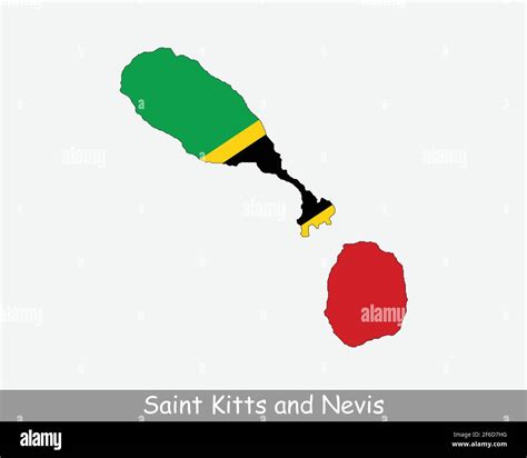 Saint Kitts And Nevis Flag Map Map Of St Kitts And Nevis With The Kittitian National Flag