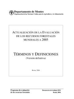 TÉRMINOS Y DEFINICIONES fao org t 201 rminos y definiciones fao org