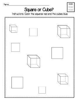 Cube Shape Worksheet