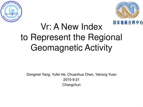 Ppt Vr A New Index To Represent The Regional Geomagnetic Activity Powerpoint Presentation