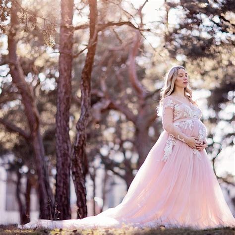 Maternity Ruffled Tulle Dress Photoshoot Maternity Gown Etsy