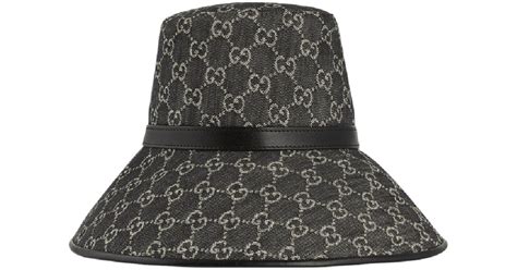 Gucci Black Denim Wide Brim Hat Lyst