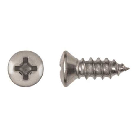 Zoro Select Sheet Metal Screw X In Chrome Plated Steel Oval