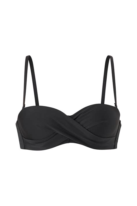 Ellos Vadderad Balconette Bygel Bikini BH Svart Bikiniöverdelar