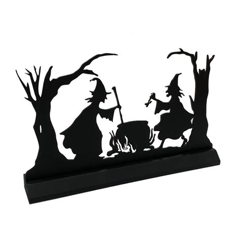 Witches Brew Standing Wood Silhouette Halloween Tabletop Ornament ...