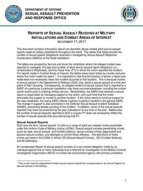 Dod Sexual Assault Report Pdf Sexual Assault Assault