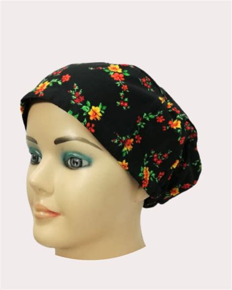 Gorro Quir Rgico Algod N Gap Flower In Black Elet Uniformes