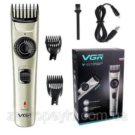 Аккумуляторный триммер для стрижки волос VGR V-031 2 насадки (ID ...