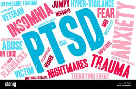 PTSD Word Cloud On A White Background Stock Vector Image Art Alamy