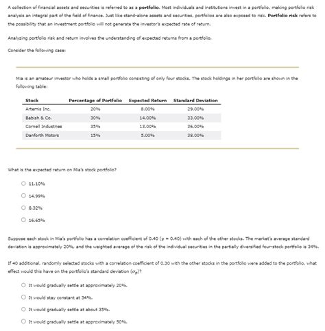 Solved A Collection Of Financial Assets And Securities Is Chegg