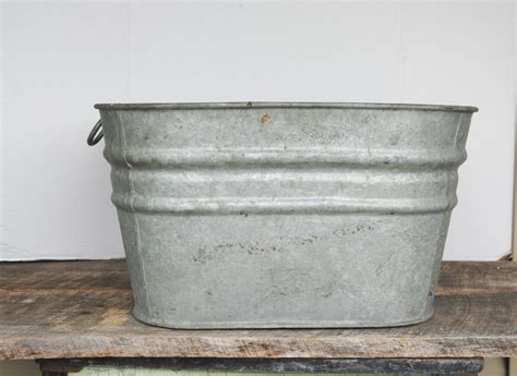 Reserved For E Vintage Galvanized Square Wash Tub By Cheryl12108