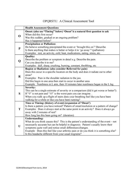 2500 D1 Opqrstu Tool Opqrstu A Clinical Assessment Tool Health