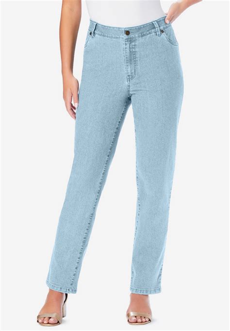 Straight Leg Jean With Invisible Stretch By Denim 24 7 Plus Size