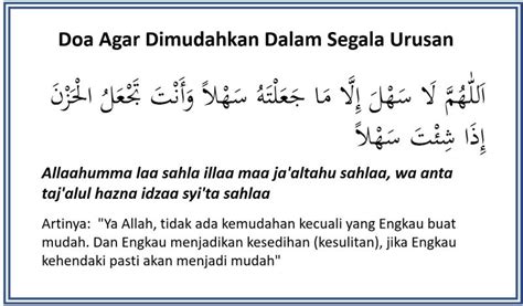 Bacaan Doa Agar Dimudahkan Dalam Segala Urusan Doa Harian Islami