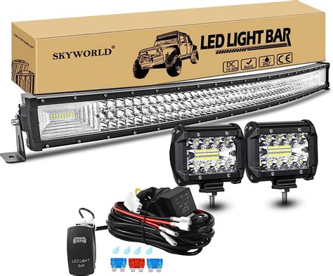 Amazon Fr Skyworld Barre Led Voiture Cm W Incurv Barre