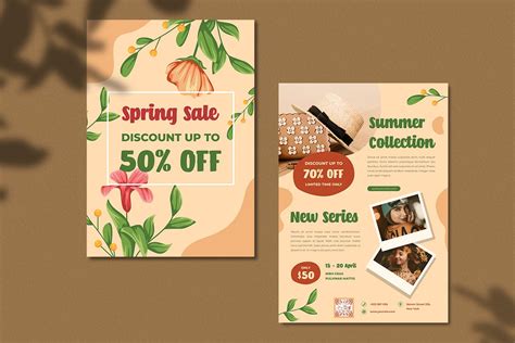 春季购物促销海报传单设计模板 Spring Sale Flyer 设计小咖