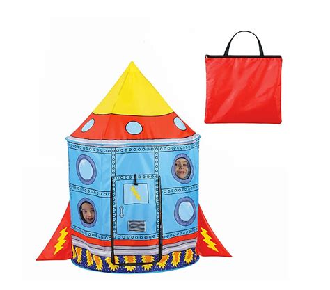 Kids Playhouse Play Tent Rocket Ship Indoor Outdoor Portable Toy