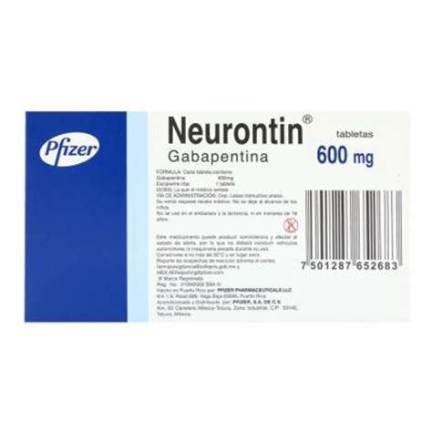 Neurontin 600 Mg 15 Cápsulas Walmart