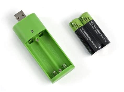 USB AA Double Battery Charger with 2 AA Rechargeable Batteries