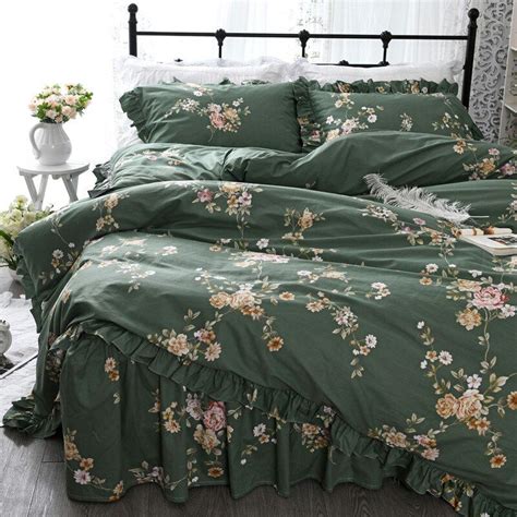 Pastoral Style 100 Cotton Princess Ruffles Bedding Set Twin Full Queen