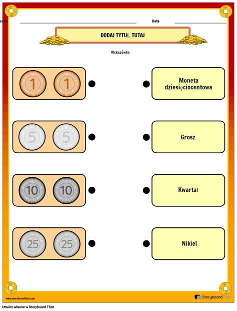 Dopasowywanie Monet Do Ich Nazw Storyboard By Pl Examples