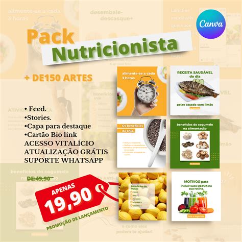 Pack Canva Nutricionista Arisa Lisandra Hotmart