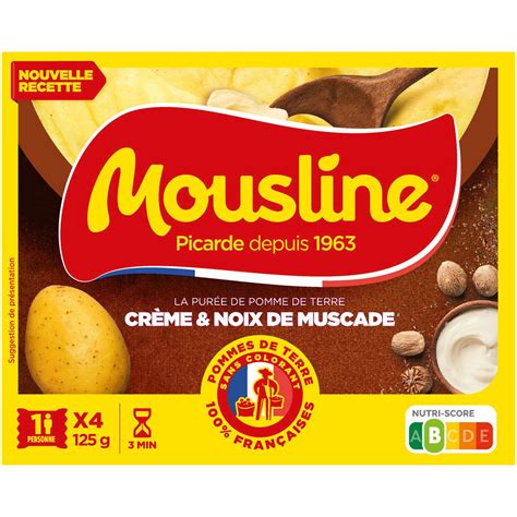 Purée en flocons crème noix de Muscade MOUSLINE les 4 sachets de 31