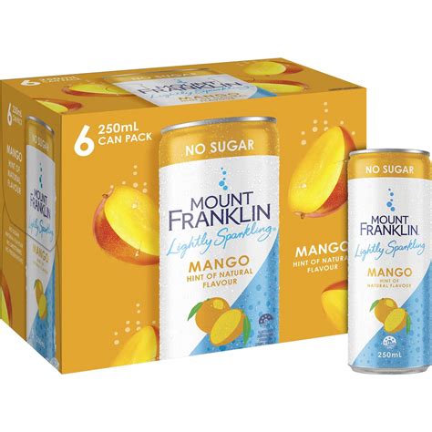 Mount Franklin Lightly Sparkling Water Mango Flavour Cans Ml X