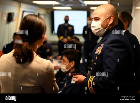 Crewmembers From The U S Coast Guard Cutter Kimball WMSL 756 And The