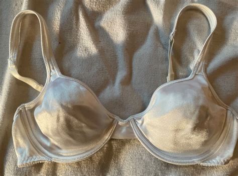 Vtg Vassarette 75 138 White Second Skin Unlined Shiny Satin 36b Bra Ebay