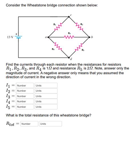 Solved Consider The Wheatstone Bridge Connection Shown Chegg