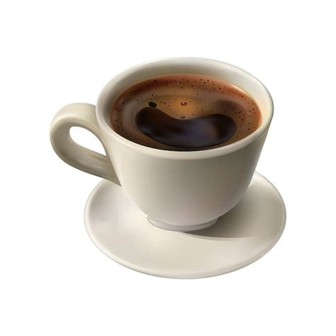 Free Vector Realistic Cup Of Black Brewed Coffee On Saucer Vector