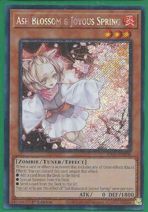 Ra En Ash Blossom Joyous Spring Platinum Secret Rare Effect