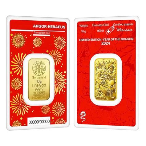 Argor Heraeus Dragon Oz Gold Bar Binis Bullion Co Gold