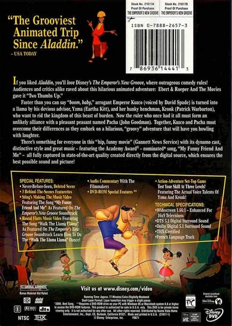 The Emperor S New Groove Included Game Cover Or Packaging Material