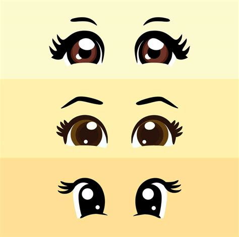 Cute female eyes drawing set 27501866 Vector Art at Vecteezy