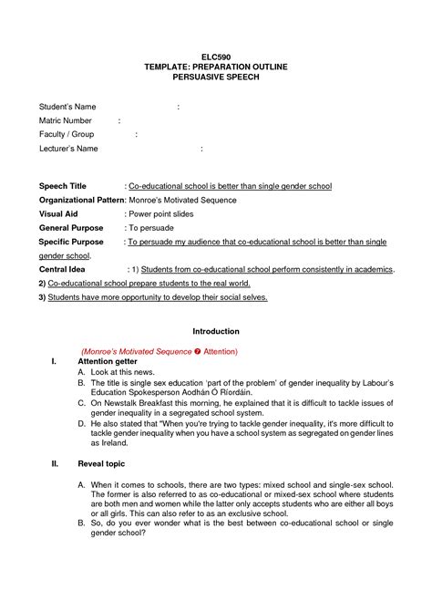 SOLUTION Elc590 Preparation Outline Persuasive Speech Studypool