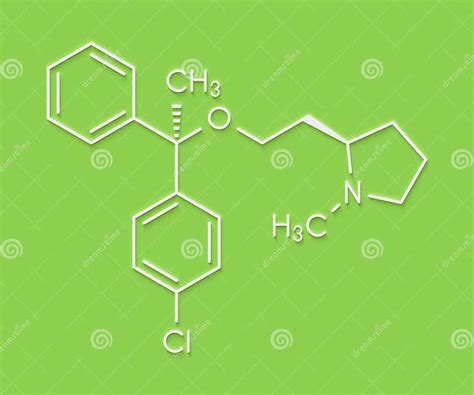 Clemastine Meclastine Antihistamine Drug Molecule Used To Treat