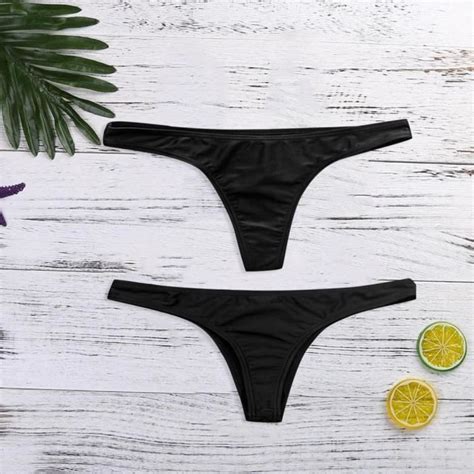 MAILLOT DE BAIN Culotte Tanga brésilienne Sexy pour femmes bikini string micro mini Tanga